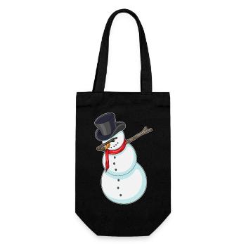 Schneemann Weihnachten Hip Hop Tanz - Geschenkbeutel für Flaschen - Schwarz - Vorne