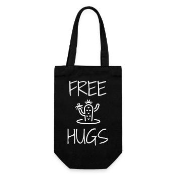 FREE HUGS Cactus - Gift Bag for Bottles - black - Front