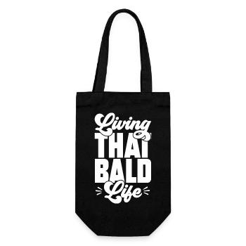 Bald Head Baldness Beard Bald Head - Gift Bag for Bottles - black - Front