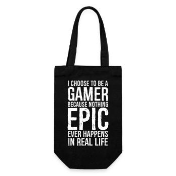 Ich entscheide mich dafür, ein lustiger Gamer zu sein - Geschenkbeutel für Flaschen - Schwarz - Vorne