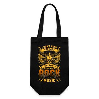 Rocker Hardrock Gitarre Sänger - Geschenkbeutel für Flaschen - Schwarz - Vorne