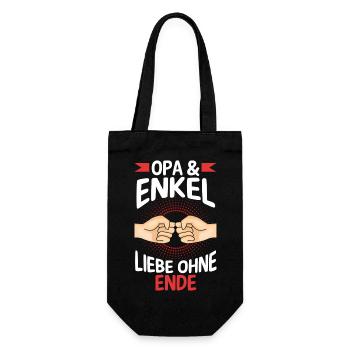 Großvater Opa und Enkel - Geschenkbeutel für Flaschen - Schwarz - Vorne