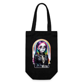 Halloween - Rock & Regenbogen - Geschenkbeutel für Flaschen - Schwarz - Vorne