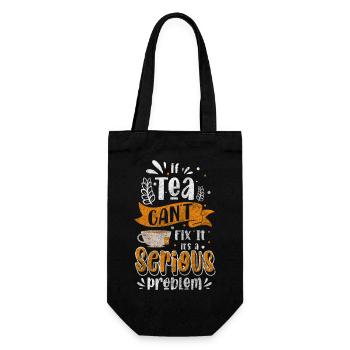 Teeliebhaber Erholung Teekanne - Geschenkbeutel für Flaschen - Schwarz - Vorne