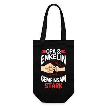 Opa Großvater Familie Enkelin Geschenk - Geschenkbeutel für Flaschen - Schwarz - Vorne