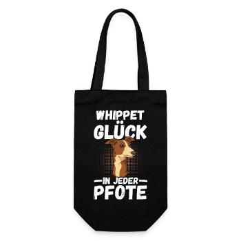 Hund Whippet - Geschenkbeutel für Flaschen - Schwarz - Vorne