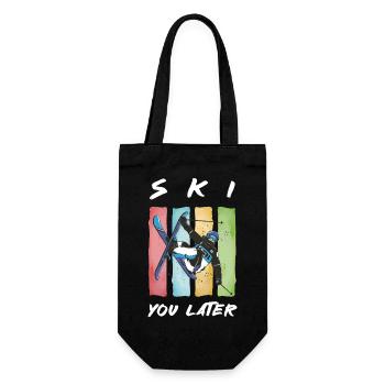 Ski you later -Ski fahren skiing Freestyle Funpark - Geschenkbeutel für Flaschen - Schwarz - Vorne