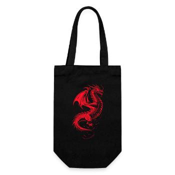 Dragon rouge rampant - Sac à bouteille - noir - Devant