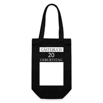 Gästebuch 20. Geburtstag Unterschrift T-shirt - Geschenkbeutel für Flaschen - Schwarz - Vorne