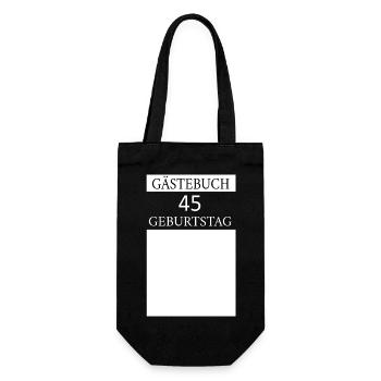 Gästebuch 45.Geburtstag Unterschrift T-shirt - Geschenkbeutel für Flaschen - Schwarz - Vorne