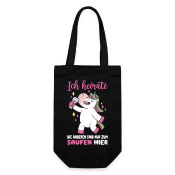 Ich Heirate Die Anderen Sind Nur Zum Saufen Hier - Geschenkbeutel für Flaschen - Schwarz - Vorne