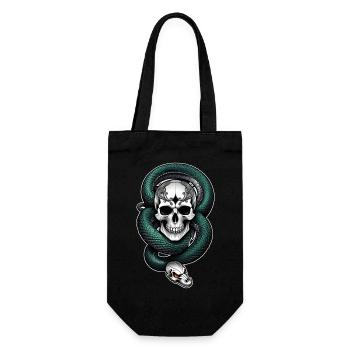 serpent squelette et tatouage - Sac à bouteille - noir - Devant
