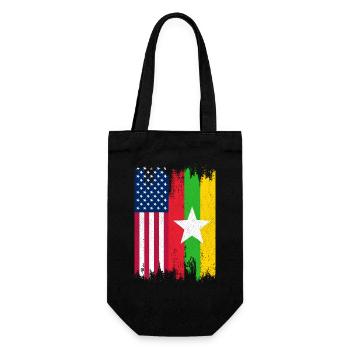 Myanmar Flagge Asien Birma Burma Urlaub - Geschenkbeutel für Flaschen - Schwarz - Vorne