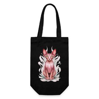 Sphynx Cat for Cat Lovers - Gift Bag for Bottles - black - Front