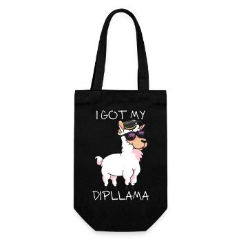 Funny School Graduation Diploma - LLama I Got My - Gift Bag for Bottles - black - Front