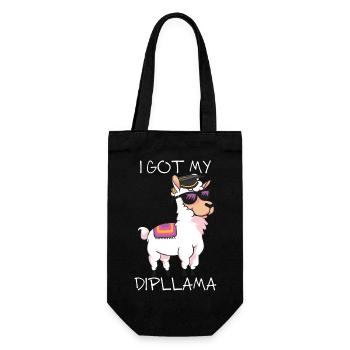 I Got My Dipllama - LLama Lover, School - Gift Bag for Bottles - black - Front