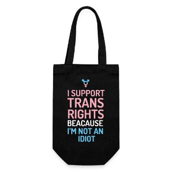 Je soutiens les droits des trans - Sac à bouteille - noir - Devant