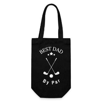 Best Dad By Par Golf Design - Gift Bag for Bottles - black - Front