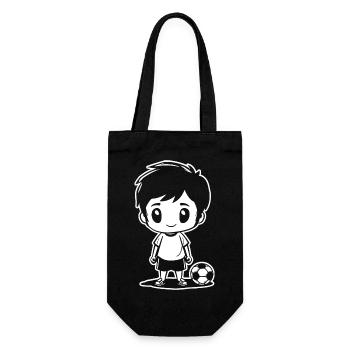 Dessin de garçon de football - Sac à bouteille - noir - Devant