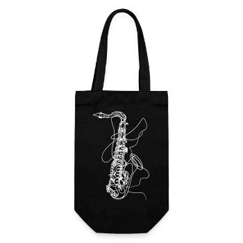 Croquis de saxophone - Sac à bouteille - noir - Devant