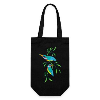 Oiseaux et nature - Sac à bouteille - noir - Devant