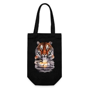 Tiger Paradies Dschungel für einen Tiger - Geschenkbeutel für Flaschen - Schwarz - Vorne