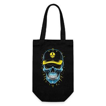 Blue Skull Hip Hop Kappe - Geschenkbeutel für Flaschen - Schwarz - Vorne