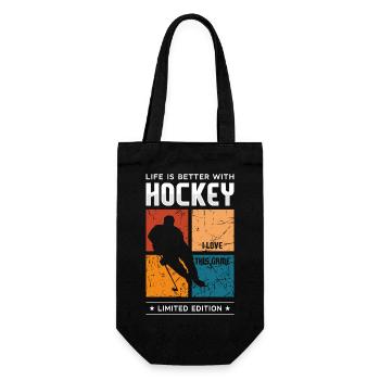 Life is better with Hockey - Gift Bag for Bottles - black - Front