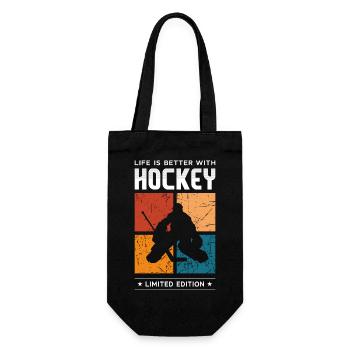 Life is better with Hockey - Gift Bag for Bottles - black - Front