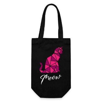 Cats Geometric - Geschenkbeutel für Flaschen - Schwarz - Vorne