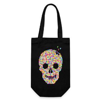 Skull - No Outline - Gift Bag for Bottles - black - Front