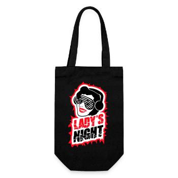 Ladies Night Fun Retro DJ Woman Face Girls Evening - Gift Bag for Bottles - black - Front