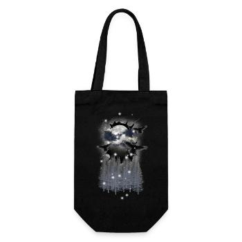 mystique nature forêt corbeaux corbeau oiseaux d’halloween - Sac à bouteille - noir - Devant