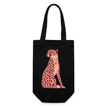 Pink Cheetah - Gift Bag for Bottles - black - Front