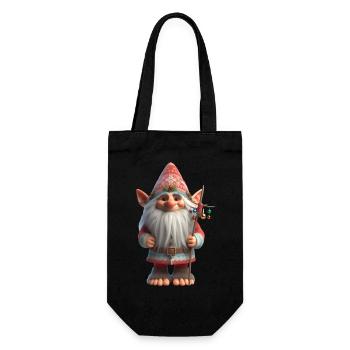 Weihnachtstroll 1 - Geschenkbeutel für Flaschen - Schwarz - Vorne