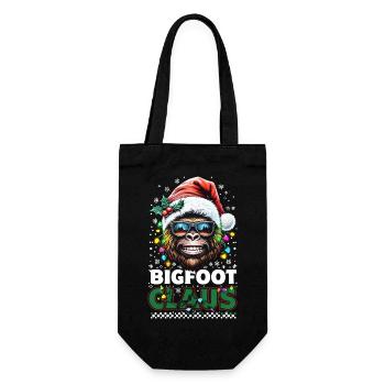 Lustiger Bigfoot Claus Feiertagsspaß Weihnachten - Geschenkbeutel für Flaschen - Schwarz - Vorne