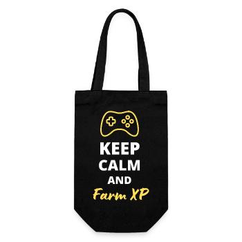 Keep Calm und Farm XP - Für Grinder - Geschenkbeutel für Flaschen - Schwarz - Vorne