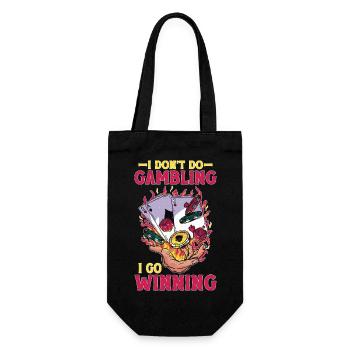 I Don't Do Gambling I Go Winning 5 - Geschenkbeutel für Flaschen - Schwarz - Vorne