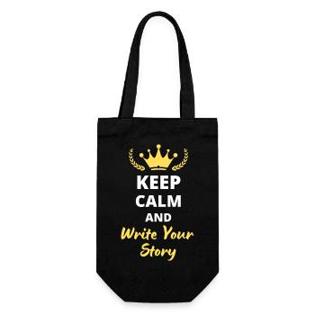 “Keep Calm and Write Your Story” - Inspirant - Sac à bouteille - noir - Devant