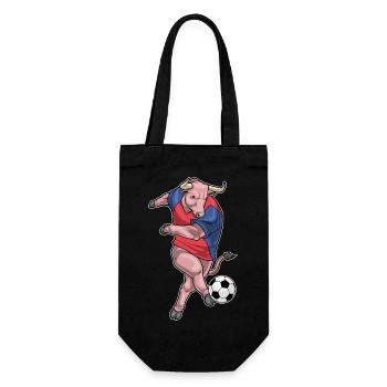 Stier Fußballspieler Fußball - Geschenkbeutel für Flaschen - Schwarz - Vorne