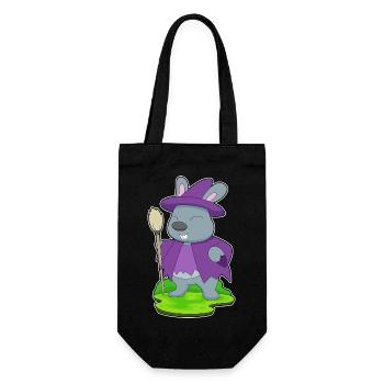 Hase Hexe Besen - Geschenkbeutel für Flaschen - Schwarz - Vorne