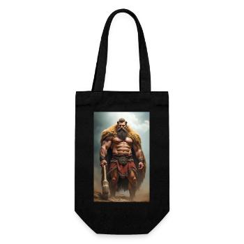 Herakles, muscular warrior in lion pelt, gripping - Gift Bag for Bottles - black - Front