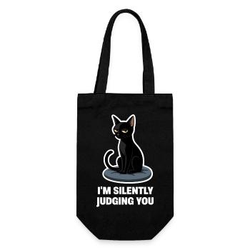 I’m Just Judging You – Sarcastic Black Cat Design - Gift Bag for Bottles - black - Front