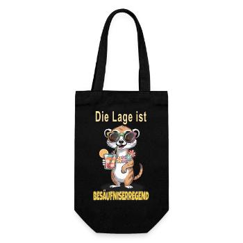 Partyshirt – Die Lage ist besäufniserregend - Geschenkbeutel für Flaschen - Schwarz - Vorne