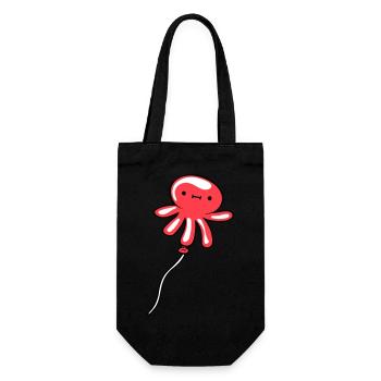 Pieuvre Ballon Volant Mignon Enfant Heureux Bande Dessinée - Sac à bouteille - noir - Devant