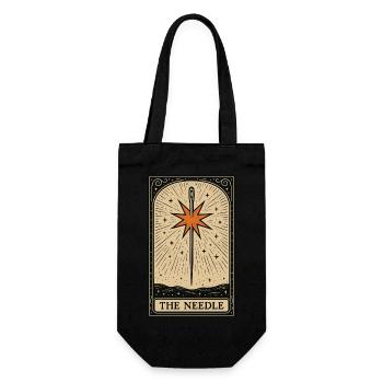 The Needle Tarot – Sacred Stitching Power - Gift Bag for Bottles - black - Front