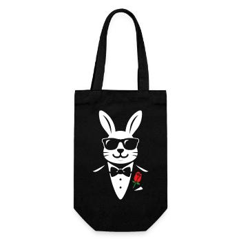Gentlehop Bunny - Geschenkbeutel für Flaschen - Schwarz - Vorne