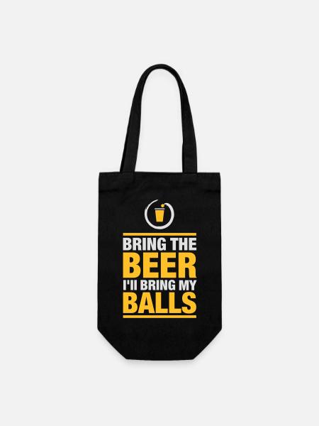 Bier Pong Bier bringen - Geschenkbeutel für Flaschen - Schwarz