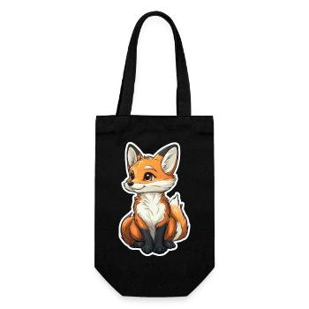 Fuchs - Geschenkbeutel für Flaschen - Schwarz - Vorne