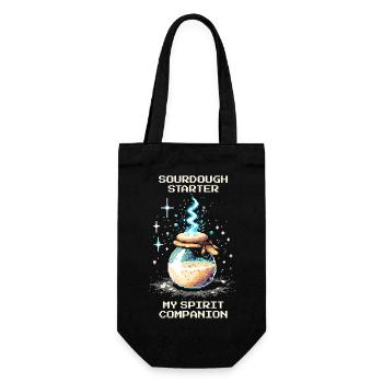 Sourdough: My soul mate | Baking bread - Gift Bag for Bottles - black - Front
